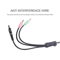 Gaming Headset Wired LED Light Over-Ear Stereo Deep Bass Headphones with Microphone for Computer Gamer