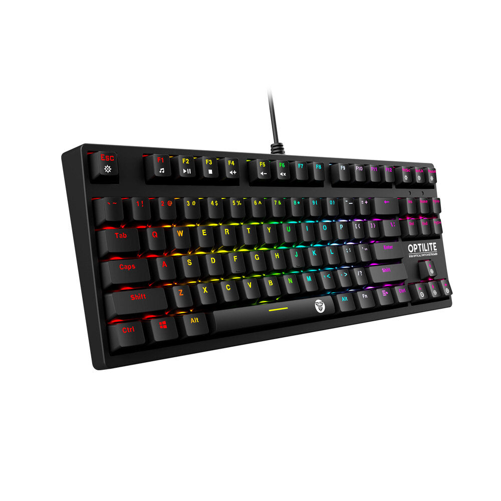 87 Keys Mechanical Keyboard Wired Ergonomic USB Optical Switch RGB Backlit Gaming Keyboard for Computer Laptop PC
