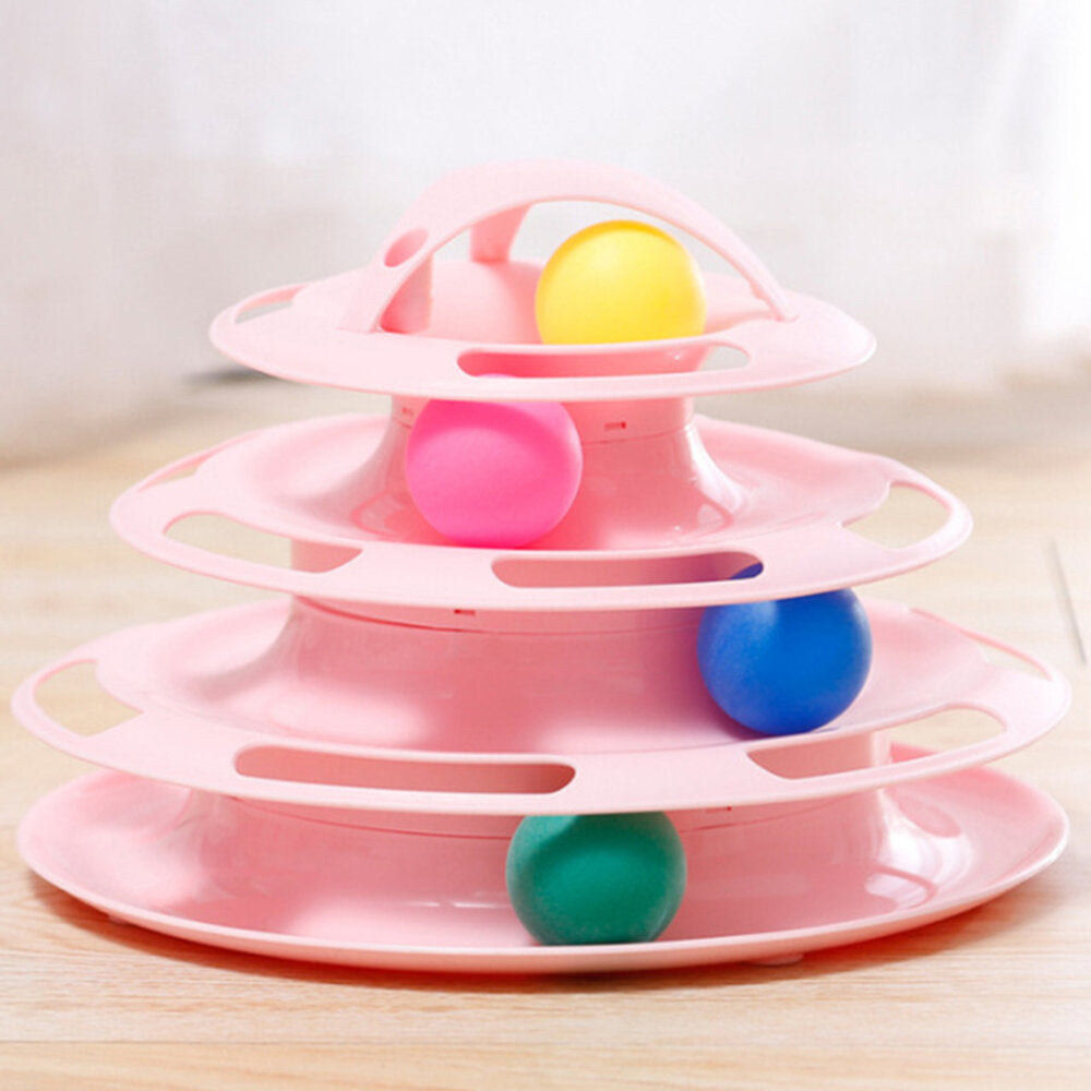 Cat Tracks Cat Toy Four Levels Of Interactive Play Circle Track With Moving Balls Fun Mental Physical Exercise Puzzle Toy