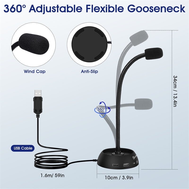 Microphone For Computer USB Professionnel dslr Gaming Condenser Windows