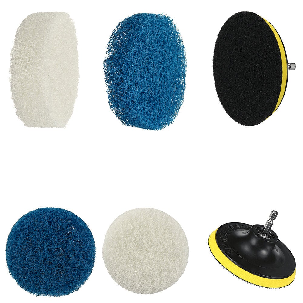 11pcs Drill Scrubber Cleaning Drill Brush Set with Scouring Pad Extension Rod for Car Kitchen Grill Tile