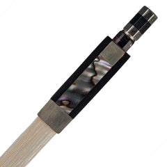 Master 4/4 Violin/Fiddle Bow Red Silk Braided Carbon Fiber Bow Round Stick Silver Wire Winding Sheep Skin Grip Ebony Frog