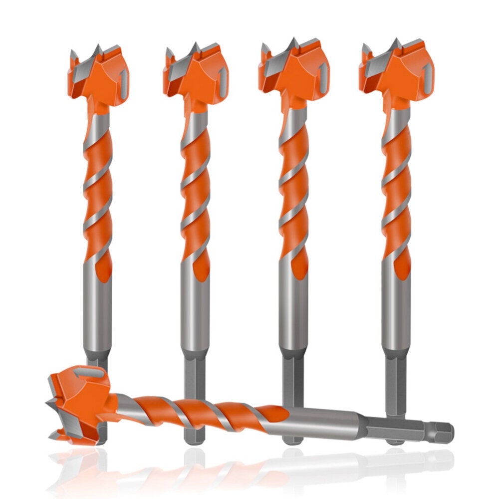 10Pcs Woodworking Hole Opener Tools Set Alloy Threaded Extended Hexagonal Shank Wood Punch Bit Work
