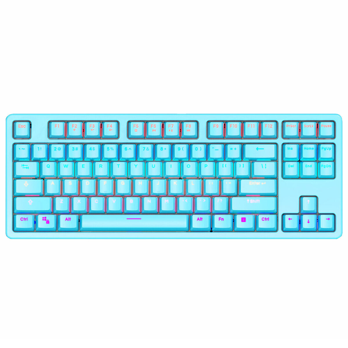 ABS Keycaps Mehcanical Keyboard 87 Keys RGB TKL Gaming Keyboard Removable Upper Cover For Office