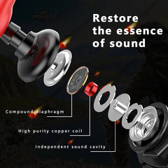 Wired In-ear Music Earphone Noise Reduction Gaming Earpiece with Mic Volume Control In-ear Gaming Headset