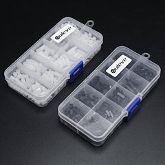 300Pcs Nylon Screw White/Black Hex Screw Nut PCB Standoff Spacer Assortment Kit