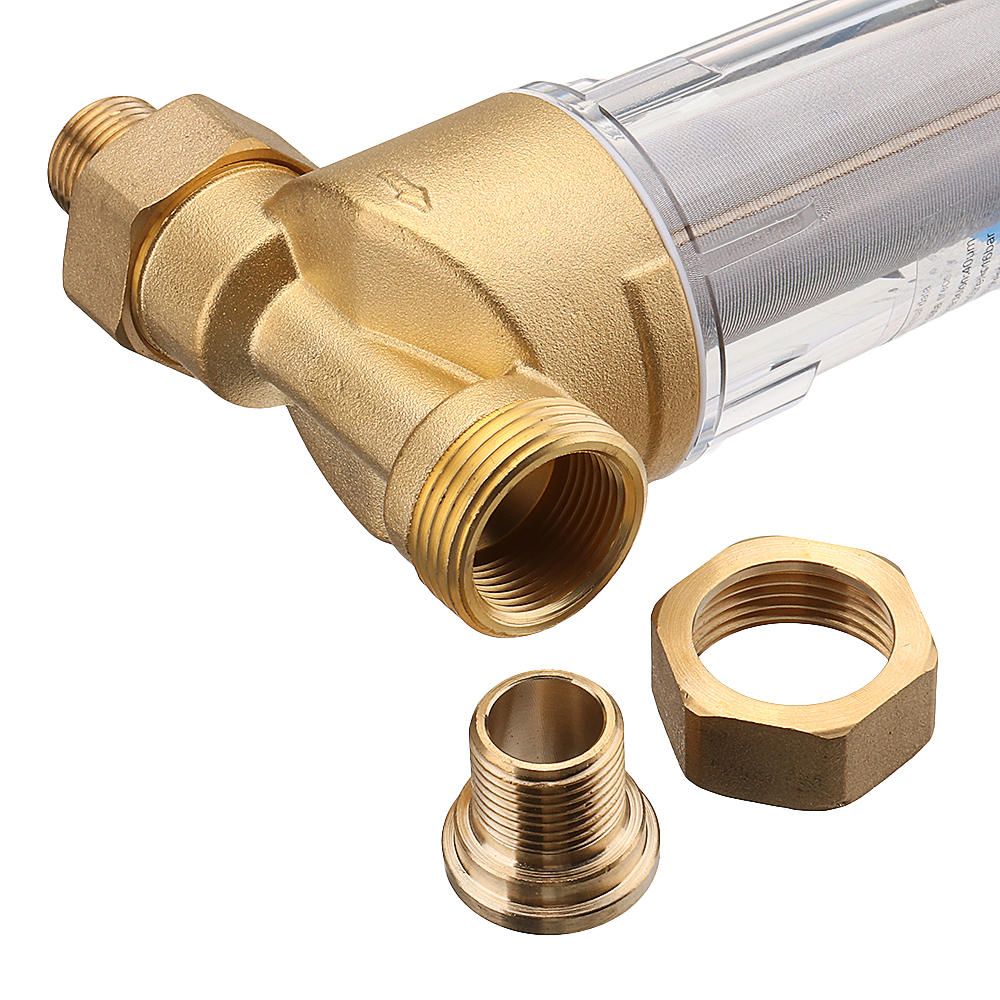 Water Pre Filter System 3/4" & 1" Brass Mesh Prefilter Purifier w/ Reducer Adapter