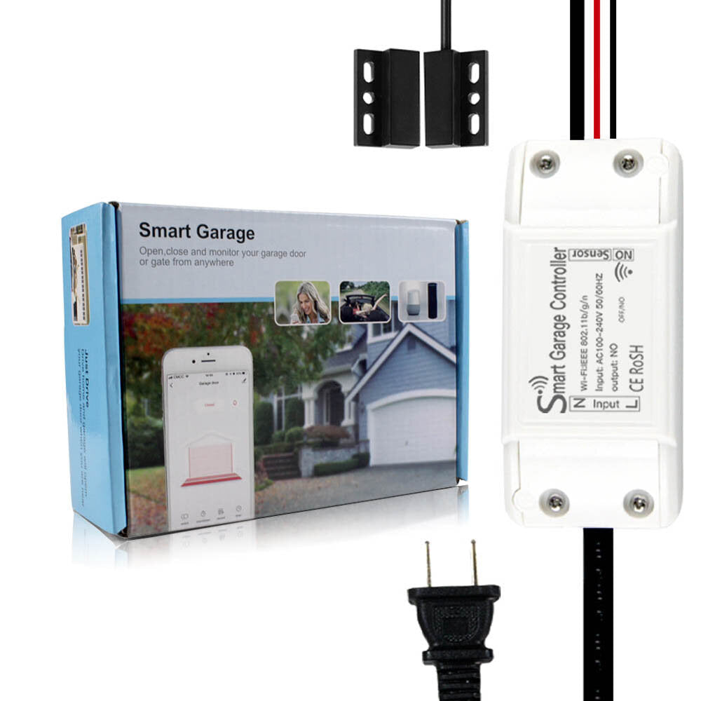 WiFi Smart Switch Garage Door Controller Opener Smart Life/Tuya APP Remote Compatible With Alexa Google Home No Hub Require