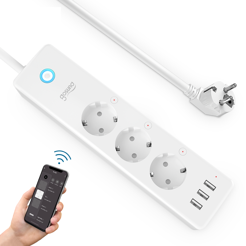 Smart Power Strip Wifi Plug Outlet 15A Sockets Surge Protector 3 USB 3 Charging Port APP Remote Control Works With Alexa Google Home EU Plug