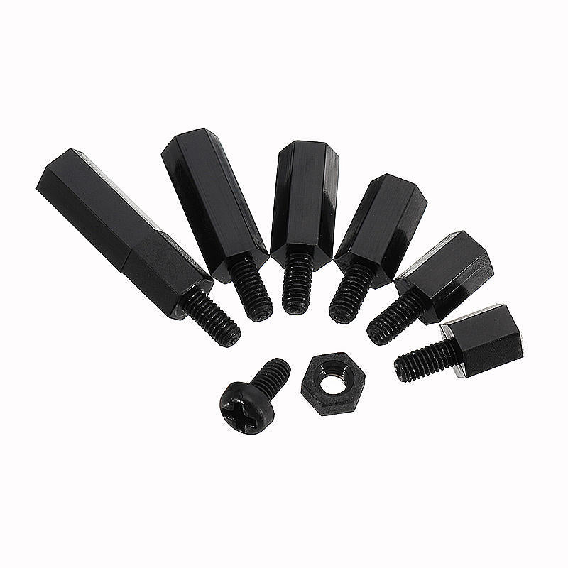 M3NH11 M3 Nylon Screw Black White Hex Screw Nut PCB Standoff Assortment Kit 180Pcs