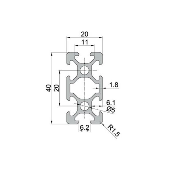 500mm Length T-Slot Aluminum Profiles Extrusion Frame For CNC