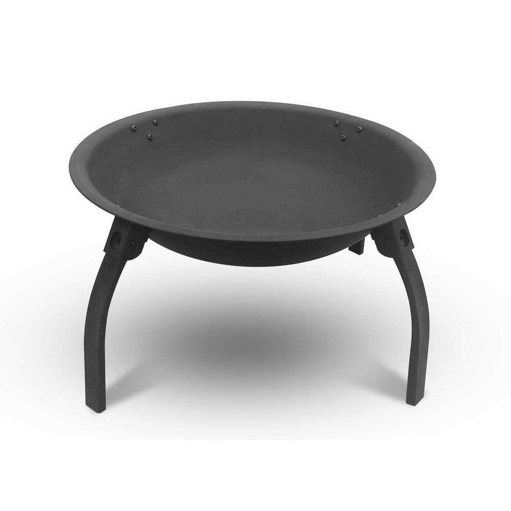 22inch Folding Steel Fire Pit BBQ Grill Round Fire Bowl Lightweight with Log Grate Mesh Cover BBQ Stove for Camping Picnic Bonfire Patio Garden