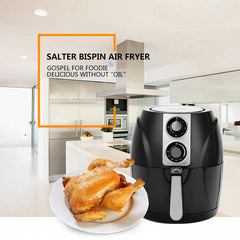 Air Fryer Household Circulation Fume Free Non-stick Frying Pan Intelligent Mobile-UK-Black