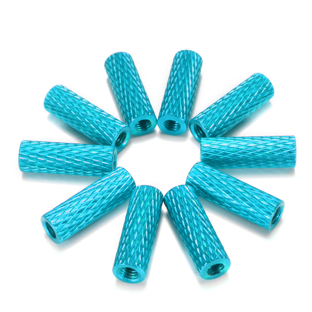 M3AS3 10Pcs M3 15mm Knurled Standoff Aluminum Alloy Anodized Spacer