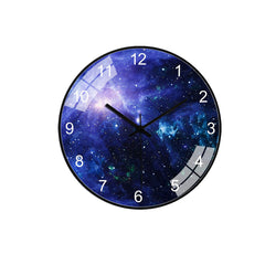 12 Inch/30cm Star Space Galaxy Wall Clock Silent Living Room Bedroom Creative Hanging Clock Home Office Ornament