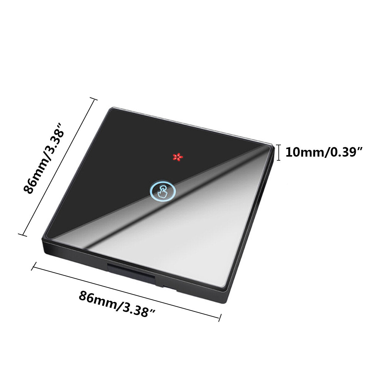 Smart WIFI Crystal Glass Panel Switch Light Touch Screen Wall Decoration 1/2 Gang