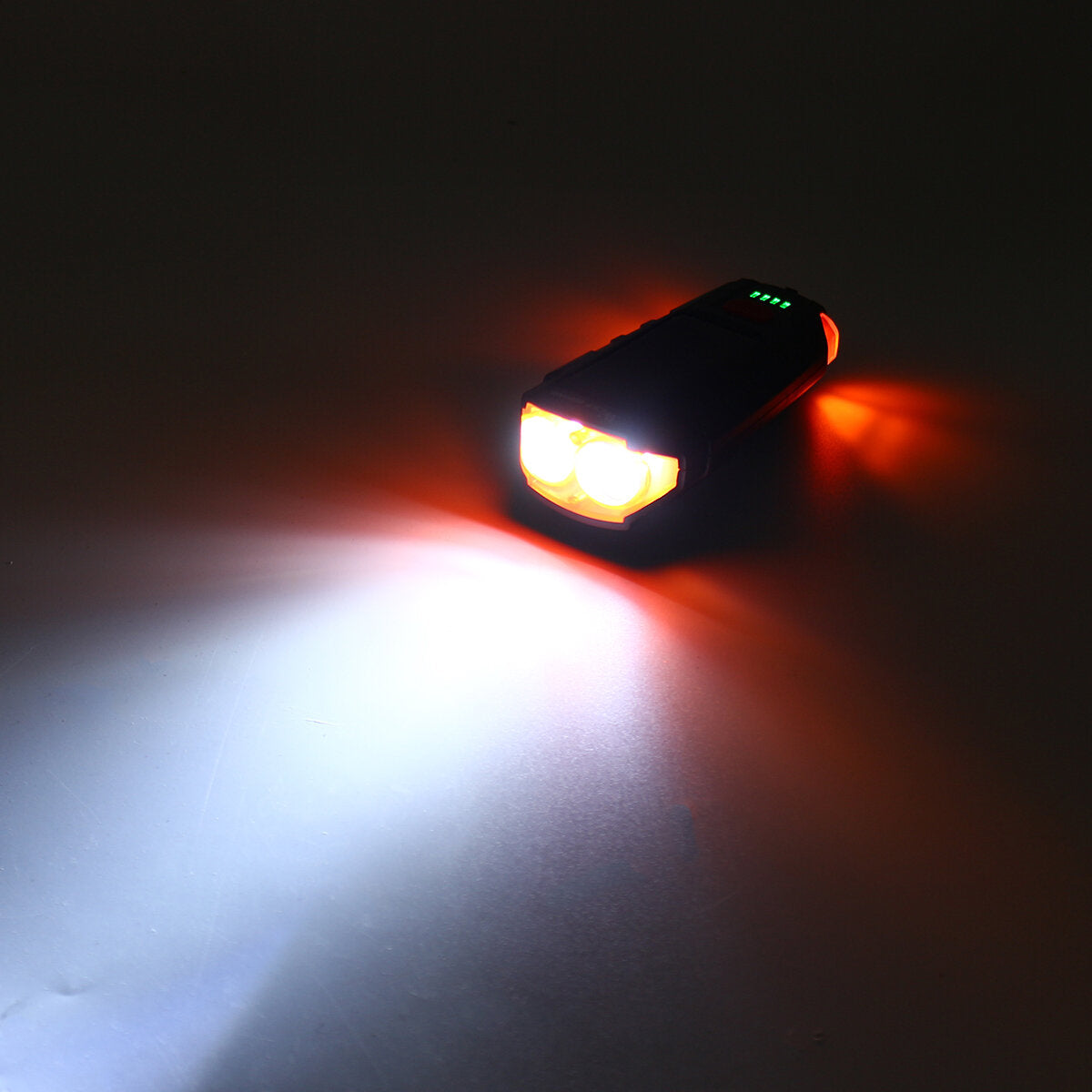 350LM 2xT6 LED Bike Headlight 5 Modes Bicycle Solar Front Light 6 Modes 120 dB Horn USB Rechargeable Waterproof Flashlight