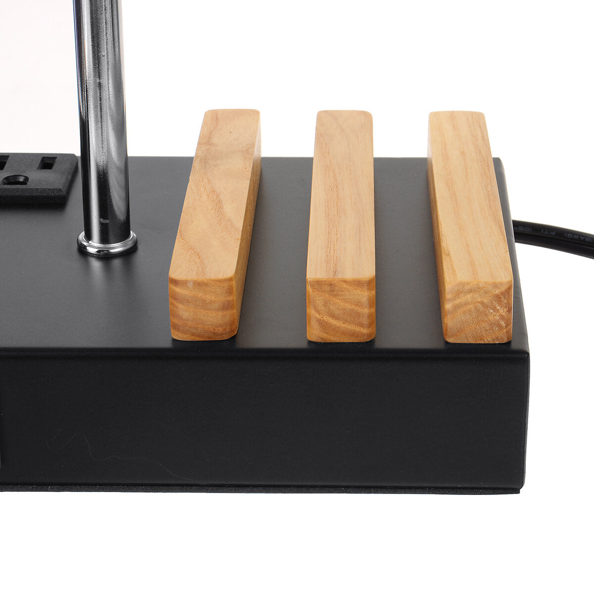 Table Lamp with 2 Phone Stands Dimmable USB Lamp Grey Table Lamp Built in 2 USB Ports & 2 AC Outlet, Bedside Lamps Idea