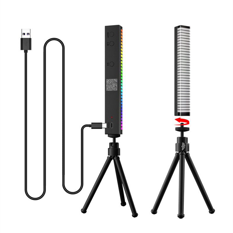 RGB Pickup Bluetooth Atmosphere Light with Tripod Music Car Rhythm Light Car LED Atmosphere Light Phantom Color Voice Control Music Sensor Light