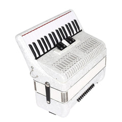 34 Key 48 Bass Accordion Musical Instrument Accordion White Beginner Adult Musical Instrument White Pattern Keyboard Musical Instrument Gift
