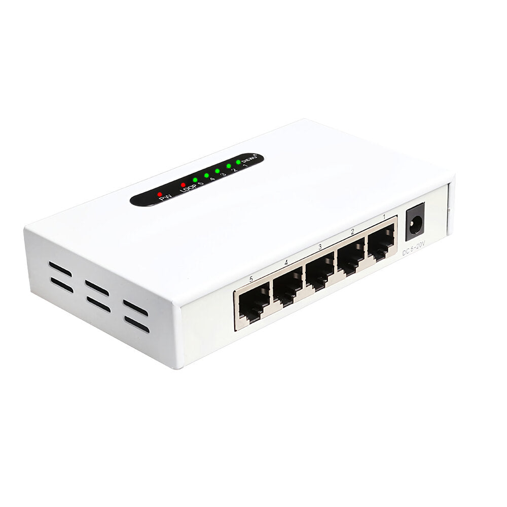 5-port Ethernet Switch Network Hub RJ45 1000M Switch Smart Network Splitter No Radiation
