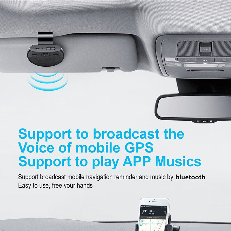 Bluetooth 5.0 Car Adapter Kit Handsfree Speakerphone Wireless MP3 Music Player with Microphone Auto Power On / Connec