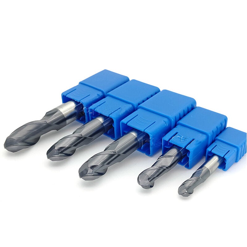 R0.5-R6mm TiAlN Coating Ball Nose 2 Flute Tungsten Carbide End Mill Cutter