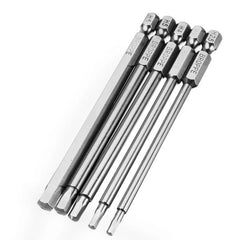 5Pcs 100mm H2.5-H6 Hex Head Screwdriver Bit 1/4 Inch Hex Shank Magnetic Screwdriver Bits