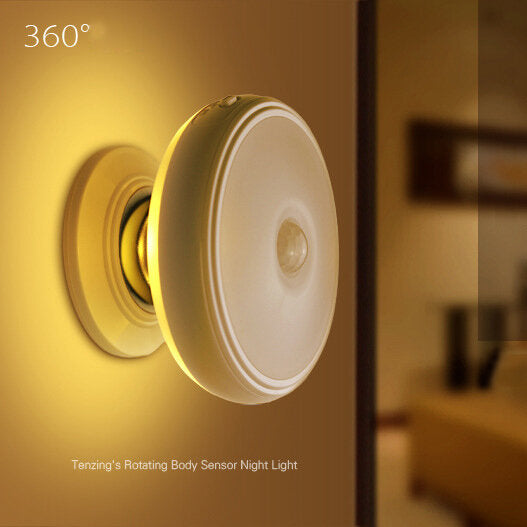 360 Rotation Human Body Sensor LED Night Light Magnetic Holder USB Rechargeable Lamp