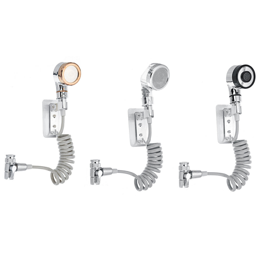 Bathroom Wash Face Basin Water Tap External Shower Head HandHeld Bidet Sprayer Jet Diverter Kit Set