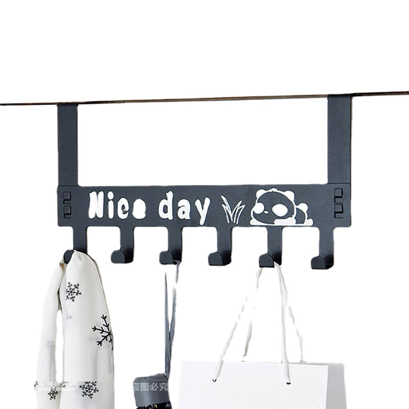 Detachable 6 Hooks Door Hanger Cartoon Clothes Bags Organizer Wall Hanging Storage Rack Holder Hook