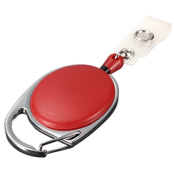 Retractable Reel Keyring Clip Carabiner Recoil Key Ring Chain ID Card Holder