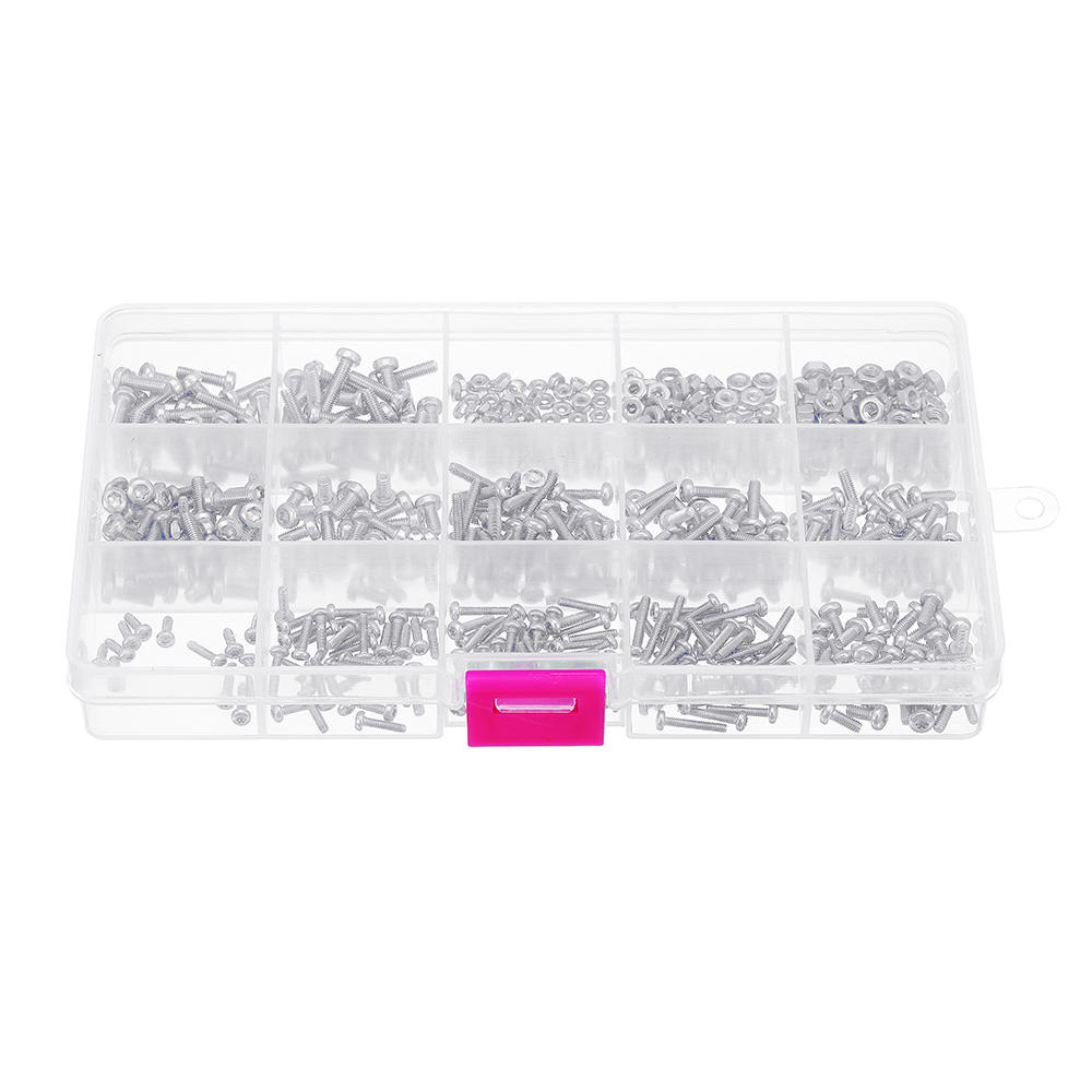 480Pcs M2/M2.5/M3 Torx Machine Screw 304 Stainless Steel Pan Head Bolt Nut Assortment