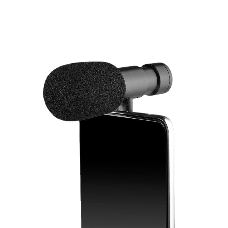 Type-C Plug and Play Microphone External Stereo Interview for Reporter Mobile Phone Camera Video