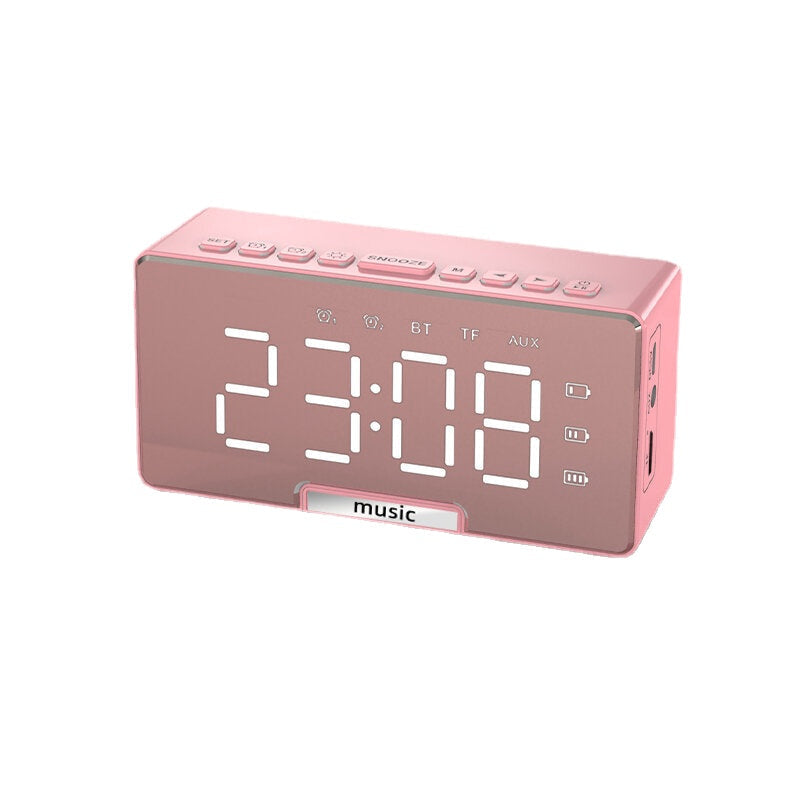 LED Alarm Clock Speaker Luminous Multi-function Retro Bluetooth 5.0 Loudspeaker for Home Decor Digital Alarm Clock