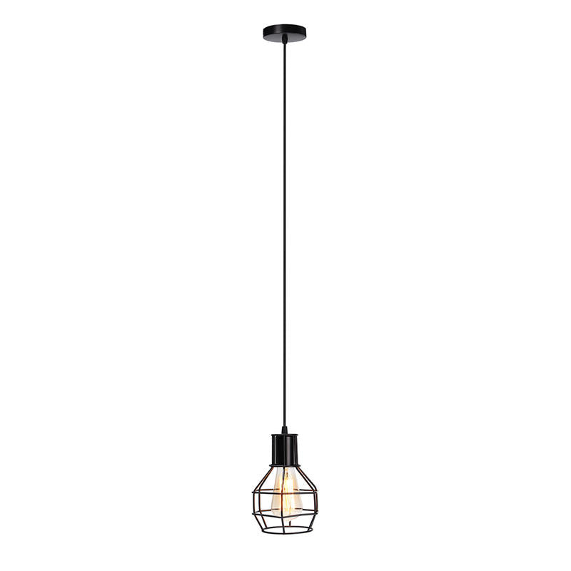 Vintage Industrial Pendant Ceiling Light Lamp Shade Metal Cage Black Cafe Loft Bar