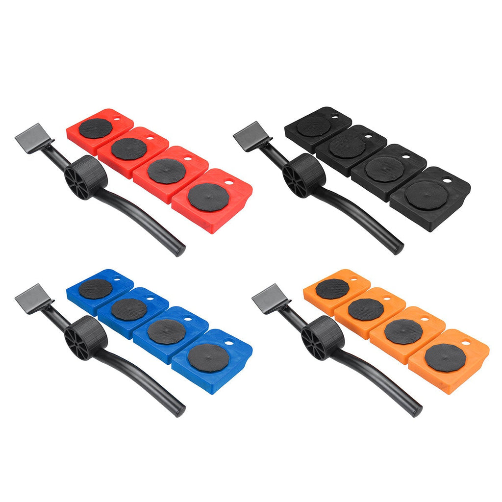 5pcs Heavy Duty Furniture Slider Lifter Movers Tool Kit Roller Transport Trolley