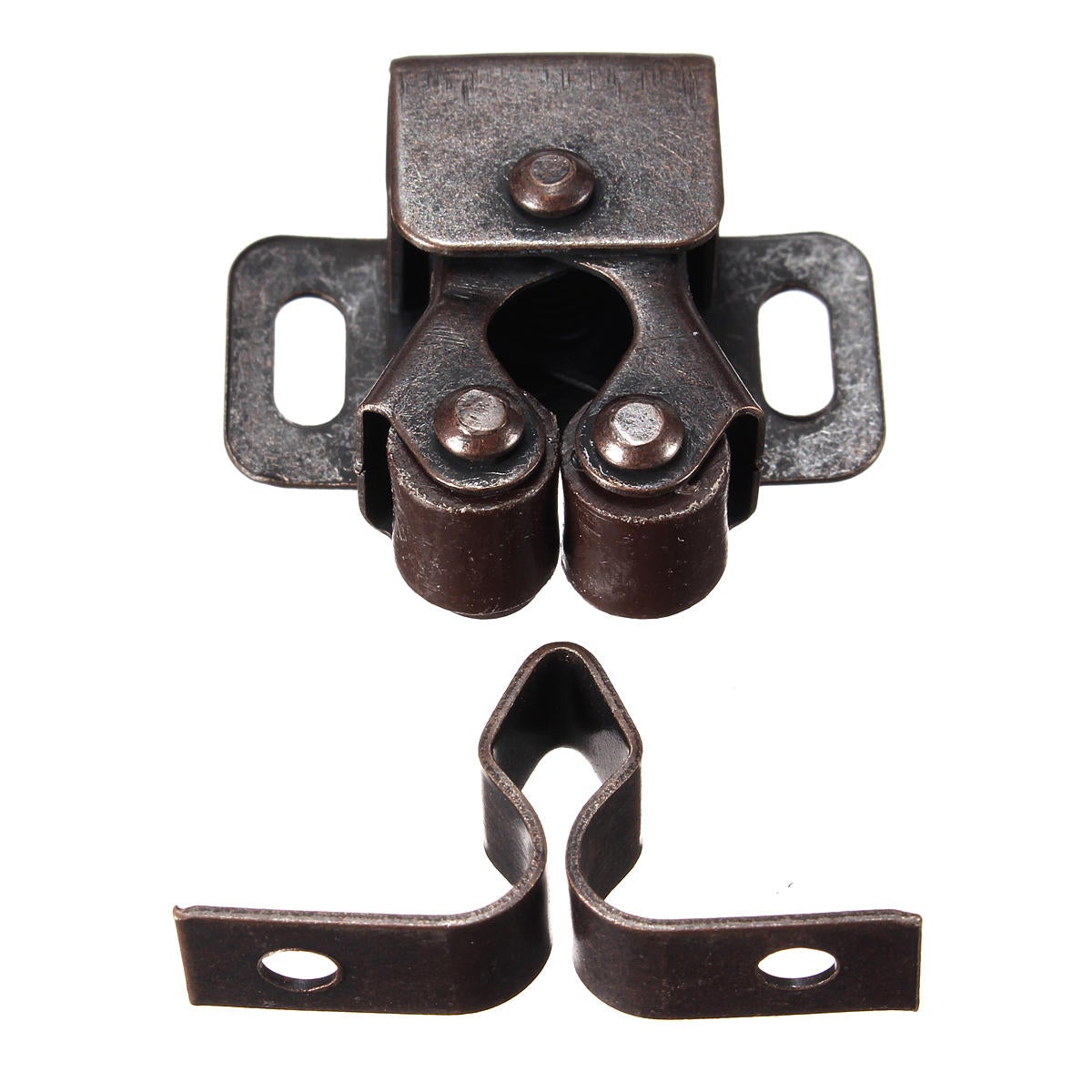 Double Roller Catch Cupboard Cabinet Door Furniture Latch Hardware with Spear Strikes