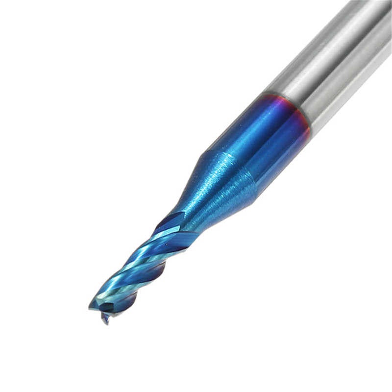 9pcs 1-10mm 4 Flutes Tungsten Carbide Milling Cutter HRC65 Blue NACO Coated Milling Cutter CNC Tool