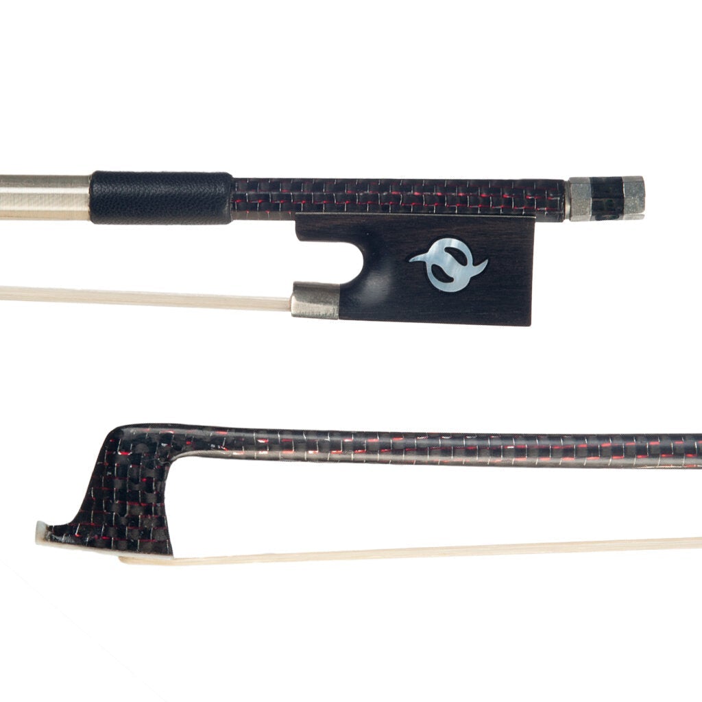Master Silver Silk Braided Carbon Fiber Bow Round Stick 4/4 Violin/Fiddle Bow