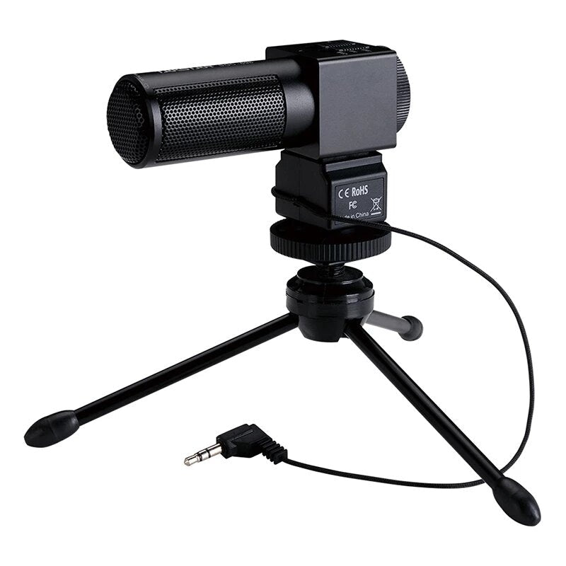 Photography Interview Microphone Condenser Camera Recording MIC with 3.5mm Output for Nikon DSLR