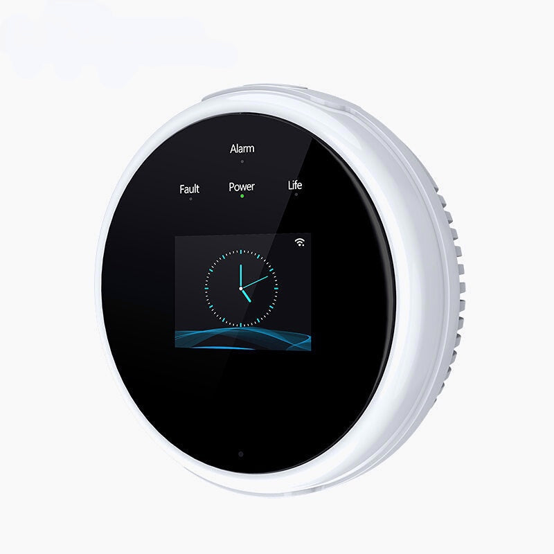 Wifi Natural Gas Sensor LCD Screen Household Smart Gas Alarm Detector Leakage Sensor Wifi Temperature Detectors Work with Amazon Alexa Google Home