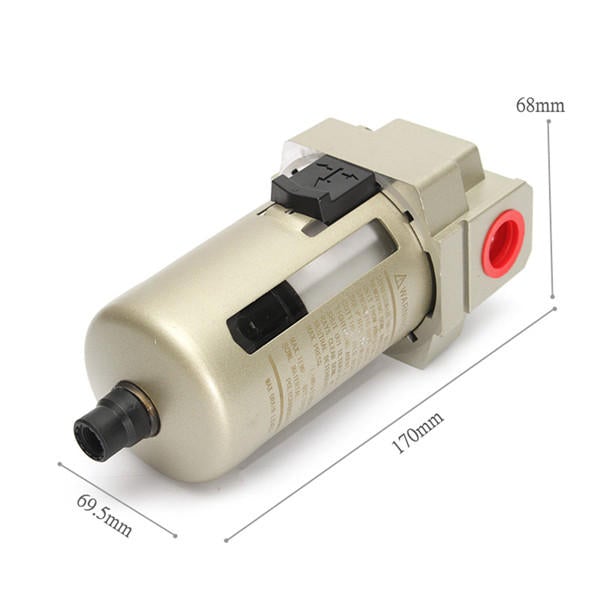 Air Filter 1/2" Air Inline Drain Filter Compressor Water Moisture Trap Separator
