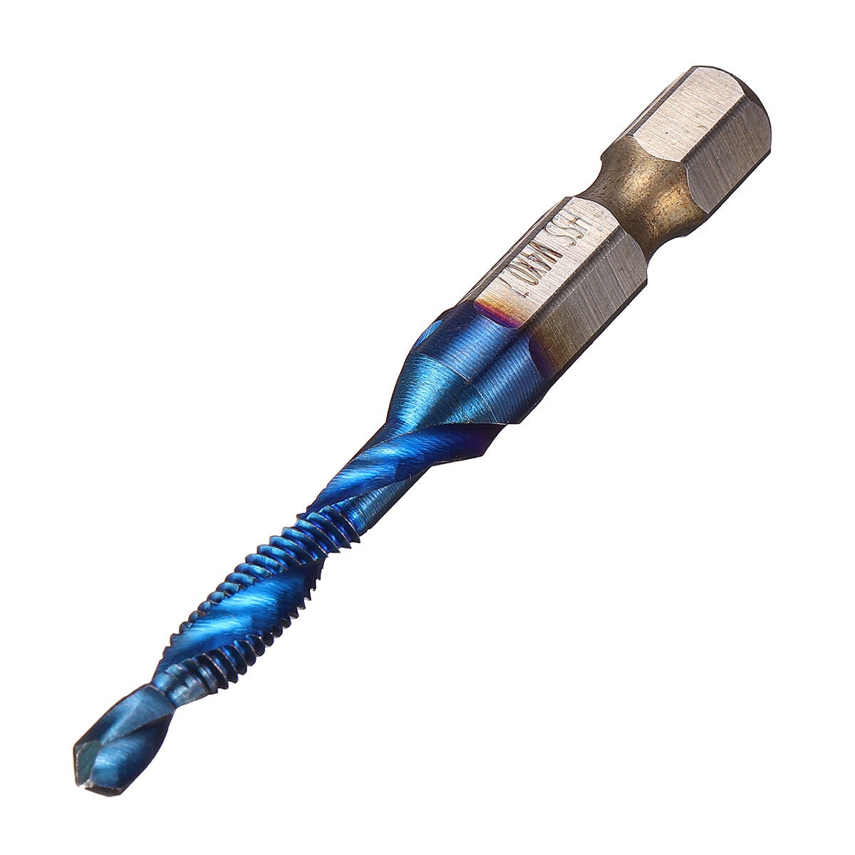 6pcs M3-M10 Combination Drill Tap Bit Hex Shank Blue Coated Deburr Countersink Bits Screw Thread Metric