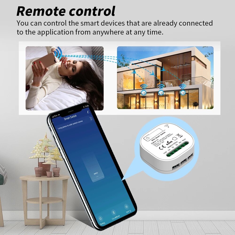 Smart Switch Automation Circuit Breaker App Remote Control Voice Control Works with Alexa Google Home