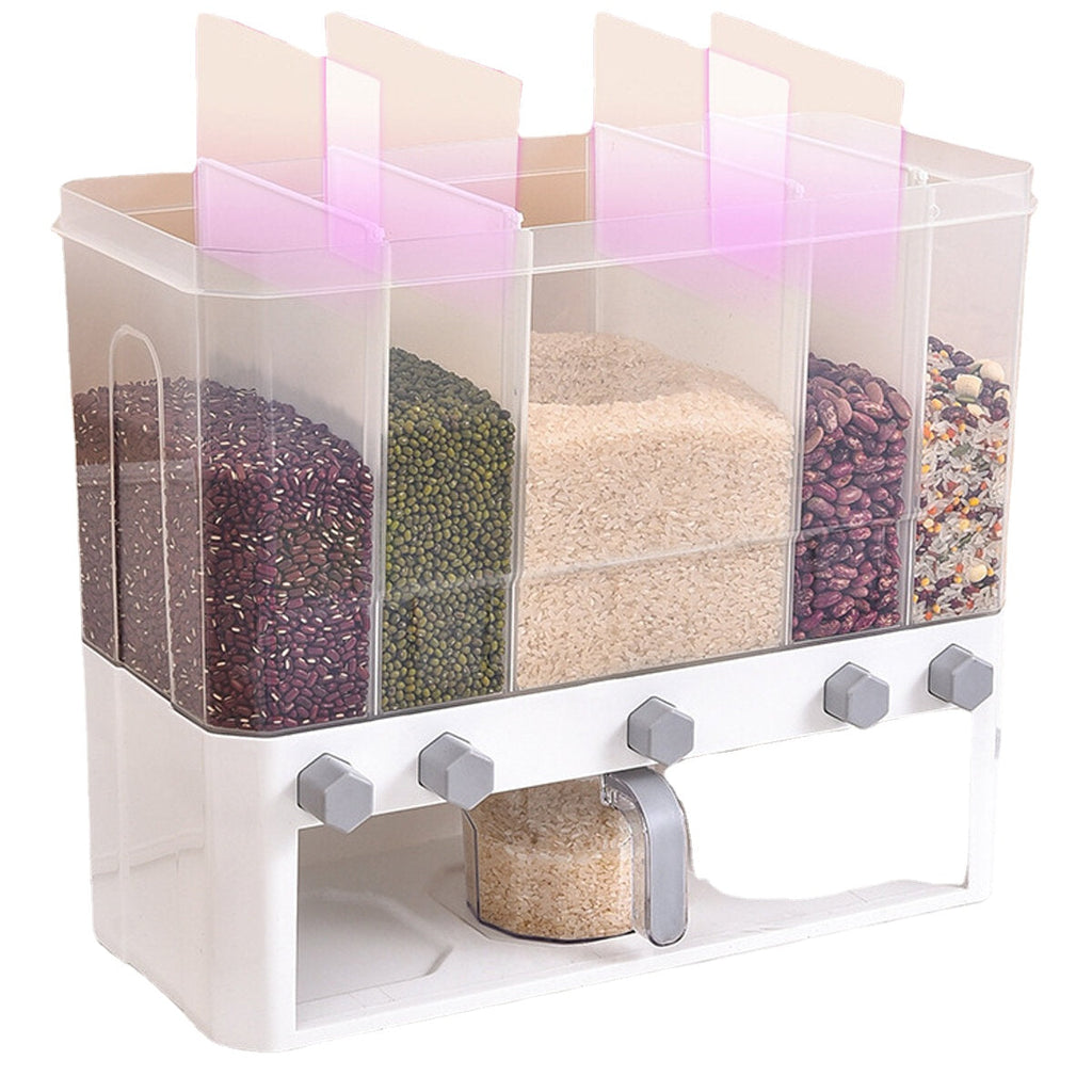 15KG Kitchen Storage Pantry Container Good Sealing Performance Transparent Large Capacity Rice Grain Spice Rack