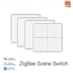 Wireless 12 Scene Switch Push Button 4 Gang Controller Battery Powered Automation Scenario for Tuya Devices
