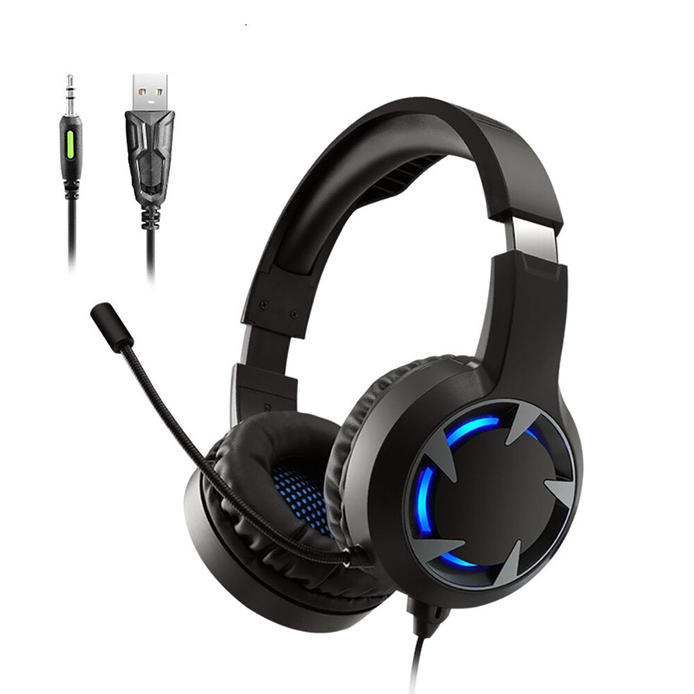 Gaming Headset Headphones Over-Ear Lightweight Headsets With Mic For PS4 PC Mobile Phone LED Light Headset Gamer