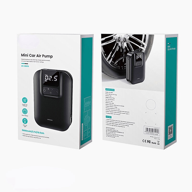 Electric Tire Inflator Auto Portable Mini Car Air Pump With Digital Pressure Gauge For Self-driving Car / Motorcycle Ball