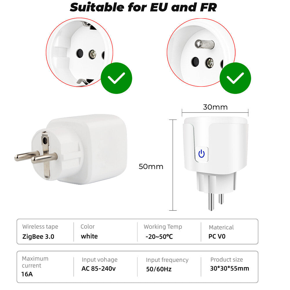 Switch 16A 220V Real Time Power Monitor Remote Control Timer Switch Works With Alexa Google Home EU Plug 3.0 Socket